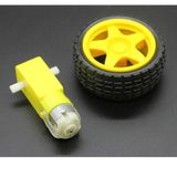 Robotekno Arduino Robot Tekerlek ve DC Motor Seti - Araba Tekerlek Seti Hafif Plastik Malzeme ile
