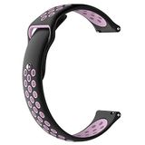Robotekno Samsung Galaxy Watch Gear S3 Classic Frontier Delikli 42-46 mm Siyah Pembe Silikon Kordon