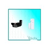 Robotix RB-D12IR Gece Görüşlü Caydırıcı Maket Kamera + RB-4444B Beyaz Kapı Pencere Alarmı Siyah