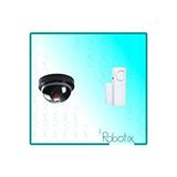 Robotix RB-SK04 Caydırıcı Dome Maket Kamera + RB-4444B Beyaz Kapı Pencere Alarmı Siyah