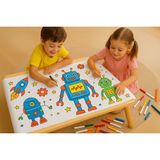 Robotları Boyuyorum Boyama Rulosu – 30 cm x 5 M | Çocuklar Için Eğitici ve Eğlenceli Boyama Kağıdı