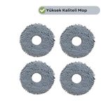 robotyedek, Saros 20 Roborock ile Uyumlu Mikrofiber Mop Bez 4 Parça