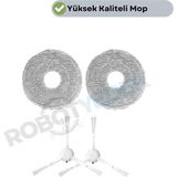 robotyedek Xiaomi S10+ Plus (B105) Uyumlu Yedek Mop ve Yan Fırça-4 Parça