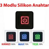 Roboyol Store 12V Silikon Anahtar 3 Modlu 3 Renk LED Gösterge Isıtıcı Dimmer
