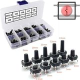 Roboyol Store 200 Adet 6X6MM Tact Buton Set 10 Farklı Yükseklikte 4 Pin Dokunmatik Anlık Basmalı Düğme Anahtar