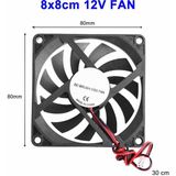 Roboyol Store Dc 12V Fan 80X80MM 8010 8X8CM Sessiz 2 Pin Fırçasız Soğutma Fanı Kuluçka Ekran Kartı Cooler