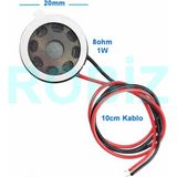 Roboyol Store Hoparlör 1W 8ohm 20MM Yuvarlak 10CM Kablolu Mini 2cm Speaker Ses Müzik Amfi Ürün Müze Otomobil