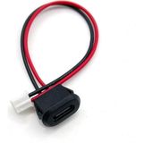 Roboyol Store Type C Panel Montaj Dişi Soket 2 Pin 10CM Kablolu Uzatma Konnektör Araba Kamera Oyuncak Telefon Şarj