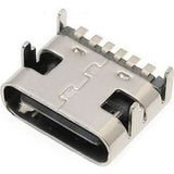 Roboyol Store Type-C USB Soket 6 Pin Smd USB 3.1 Cep Telefonu Elektronik Cihaz USB Port Konnektör Şarj Soketi Dişi