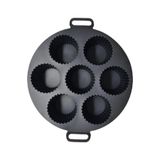Roccos 2 Adet Büyük Boy Airfryer Silikon Kek Pişirme Kalıbı 7 Bölmeli, Cupcake Kabı Muffin - 20 cm Siyah