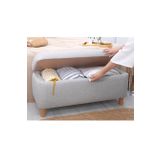 Rocio Sandıklı Bench Puf, Açık Gri