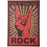 Rock And Roll Tune Up Turn Loud Retro Poster Af025