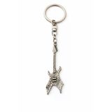 Rock Elektro Gitar Figürlü Gümüş Renk Unisex Anahtarlık