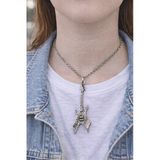 Rock Elektro Gitar Figürlü Gümüş Renk Unisex Uzun Kolye