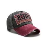 Rock Eskitme Trucker Şapka Unisex Metal Tokalı Ayarlanabilir Vintage Siyah Kırmızı