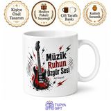 Rock Konserlerine Gidenlere Elektro Gitar Riffleri Asi Ruh Kupa Bardak Hediye