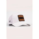Rock Logolu Beyaz Trucker Şapka
