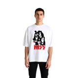 Rock Müzik Tasarımı Cesur Stil Baskılı Erkek Oversize Tişört