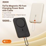Rock P28 10.000 Mah 20W Magsafe Lightning Kablo Powerbank ( Dijital Gösterge ) - Siyah