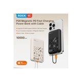 Rock P28 Kablosuz Powerbank compatible with MagSafe, 10000 mAh, 20W Hızlı Şarj, Dijital Gösterge, Beyaz
