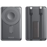 Rock P50 10000 Mah PD20W Taşınabilir Şarj Cihazı 5 In 1 Magsafe Powerbank Uzay Grisi