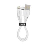 ROCK P8 USB-A to Lightning Şarj ve Data Kablosu, 1 Metre, 27W Hızlı Şarj, iPhone/iPad/iPod Uyumlu, TPE Malzeme, Beyaz