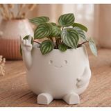 Rock Pot – Gülen Yüzlü Sukulent ve Kaktüs Saksısı – Sevimli Masaüstü Dekoratif Saksı – Modern Ev ve Ofis Hediyesi Rock Pot - Cute Smiley Face Planter