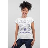 Rock & Roll 1M1BW048AB Sanat Tarihi Beyaz Kısa Kollu Kadın T-Shirt
