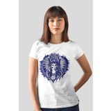 Rock & Roll 1M1BW153FB Kızılderili Kız Beyaz Kısa Kollu Kadın T-Shirt