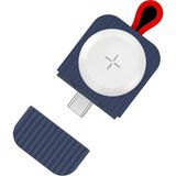 Rock W26 Apple Watch Magsafe Taşınabilir USB Şarj Cihazı Mavi ( Type-C) - Beyaz