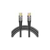 Rock Z21 100 W Type-C to Type-C PD 6 A 1.2 m Siyah Altın Uçlu Örgü Şarj ve Data Kablosu