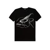 ROCKANDROLL Erkek Siyah Gitarımın Telleri Kısa Kollu T-shirt