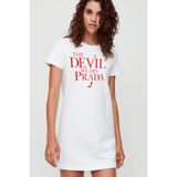 ROCKANDROLL Marka Sever Beyaz Kısa Kollu Penye Kadın T-shirt Elbise