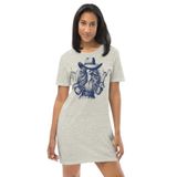 ROCKANDROLL Şapkalı Kız Gri Kısa Kollu Penye Kadın T-shirt Elbise