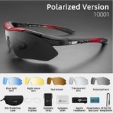 Rockbros Polarize %100 UV korumalı Kırmızı 5 LENSLİ Bisiklet Spor Dağ Kayak Gözlüğü