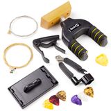 RockJam Evrensel Gitar Aksesuarları, Süper Kit Gitar Duvar Montajı, Elektrikli Gitar Telleri, Akustik Gitar Telleri, Gitar Tuner Çoklu Alet, Gitar Capo, Gitar Plektrumları ve Gitar Penası Tutucu