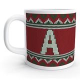 Rock'n Fox Store A Harfi Kırmızı Kış Yılbaşı Noel Örgu Tasarım Harfli Kupa Bardak