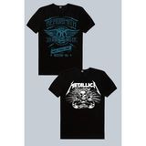 Rock&Roll Aerosmith, Metallica Kurukafa 2'li Kadın Tshirt Eko Paket - Çok Renkli