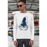 Rock&Roll Astro Duş Bisiklet Yaka Beyaz Uzun Kollu Penye Erkek T-Shirt - XL