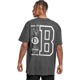 Rock&Roll Brooklyn Logo Antrasit Kısa Kollu Arka Baskılı Oversize Erkek T-Shirt - M - L