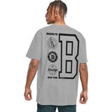 Rock&Roll Brooklyn Logo Gri Oversize Arka Baskılı Kısa Kollu Erkek T-Shirt - 00 Gri - M - L