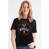 Rock&roll Bulls Basket Kısa Kollu Siyah Kadın Tişört - 0 Siyah - 2XL