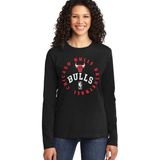 Rock&roll Bulls Basket Siyah Bisiklet Yaka Uzun Kollu Penye Kadın T-Shirt - M