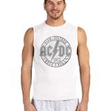 Rock&Roll Dairede Acdc Beyaz Kesik Kol | Kolsuz Erkek T-Shirt | Atlet