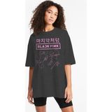 Rock&Roll Dört Imza Oversize Antrasit Kısa Kollu Kadın T-Shirt - M - L