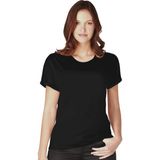 Rock&Roll Düz Baskısız Basic Siyah Kısa Kollu Kadın Kadın T-Shirt - XXS