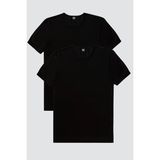 Rock&Roll Düz, Baskısız Siyah Kadın 2'li Eko Paket T-Shirt