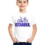 Rock&Roll Istanbul Bisiklet Beyaz Kısa Kollu Kız Erkek Uniseks Çocuk T-Shirt - 10 Yaş
