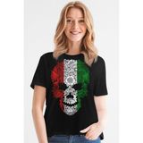 Rock&roll Italyan Kurukafa Kısa Kollu Siyah Kadın Tişört - 0 Siyah - M