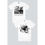 Rock&Roll Japon Noodle Beyaz, Japon Ahtapot 2'li Kadın Tshirt Eko Paket - Çok Renkli - XL